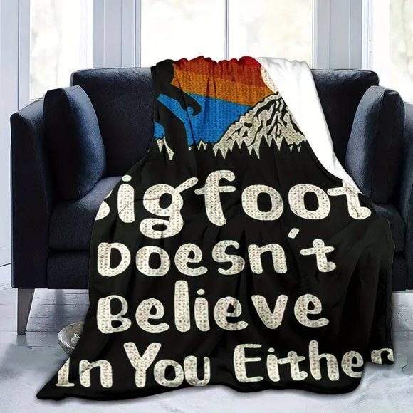 Blanket, Bigfoot Doesn’t Believe in You Either 51″ x 59″ - Picture 4 of 4